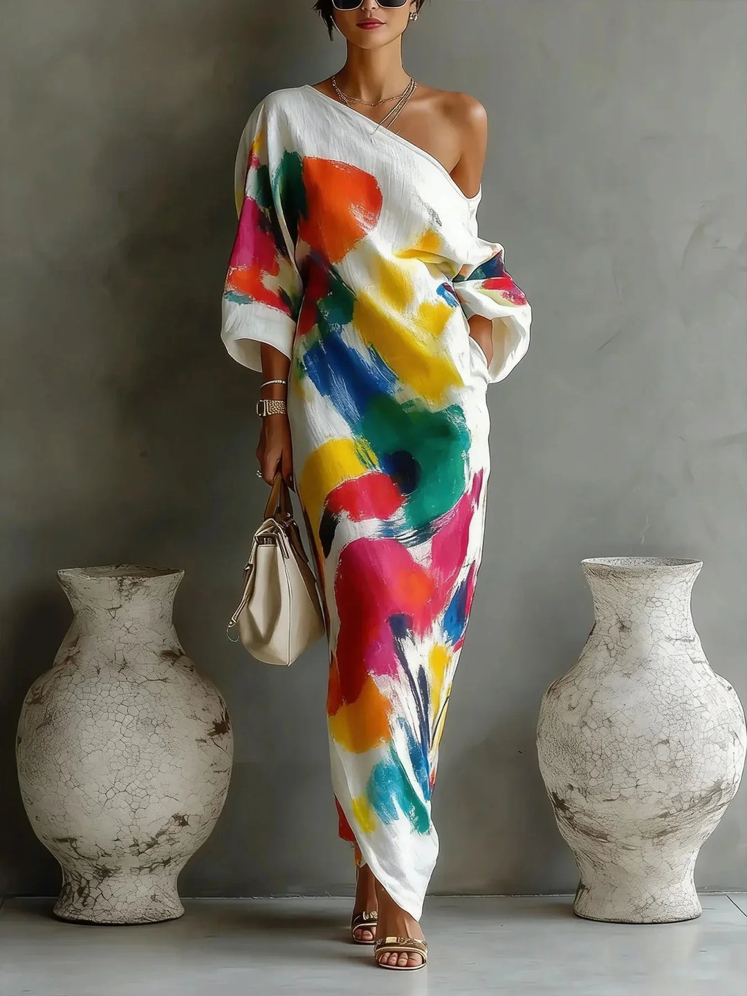 Elaris One Shoulder Bohemian Maxi Dress