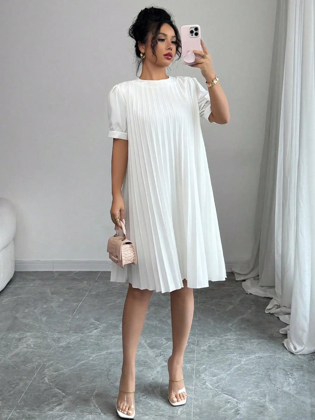 Cindy Pleated Midi Dress