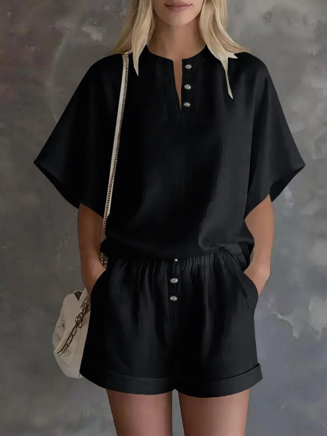 Damaris Short Sleeve Casual Two-Piece Set