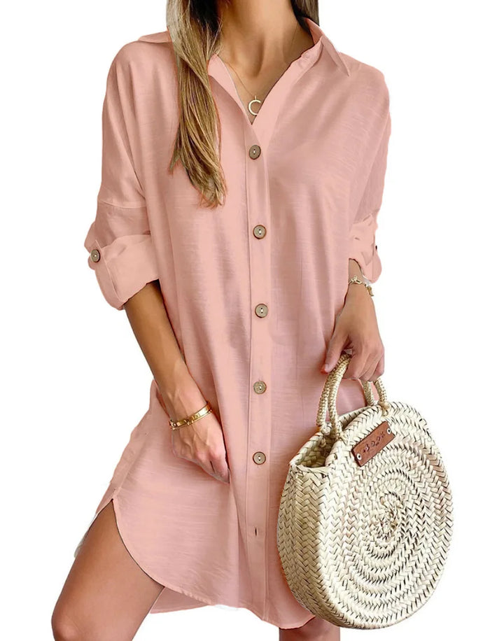 Adalia Button Up Shirt Dress