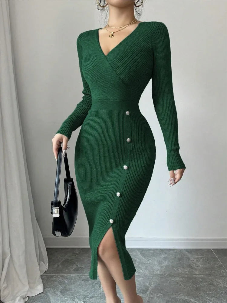 Celestine Ribbed Knit Dress