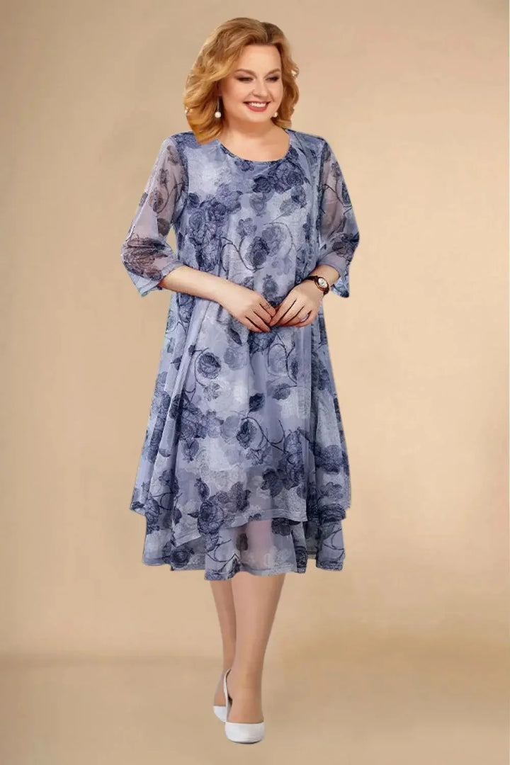 Reagan Floral Sheer Sleeve Midi Dress