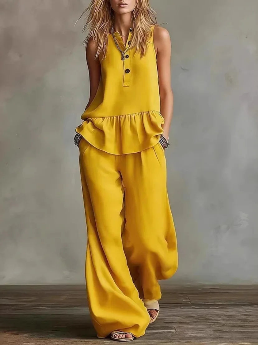 Skyla Casual Wide Leg Pants Set