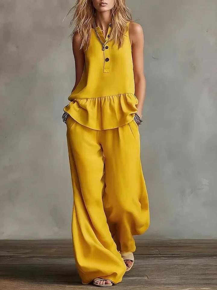 Skyla Casual Wide Leg Pants Set