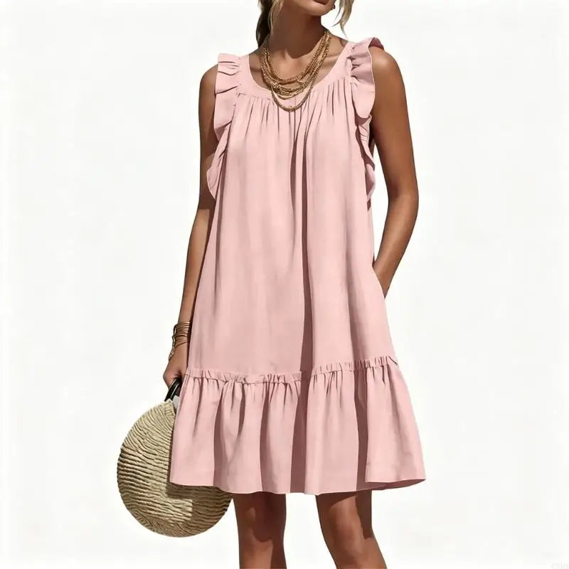 Clarissa Ruffle Sleeve V Neck Mini Dress