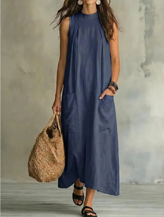Sofia Sleeveless Pocket Maxi Dress