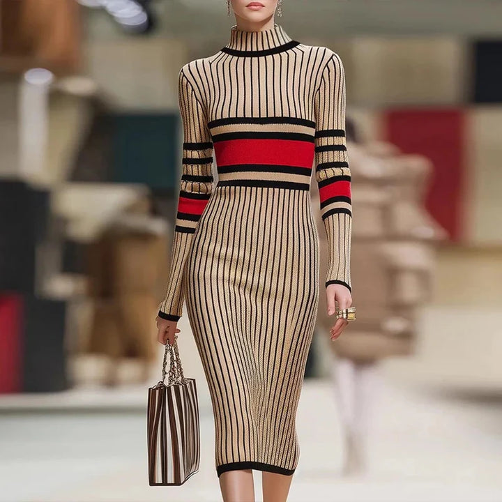 Rosalie Ribbed Knit Sweater Dress