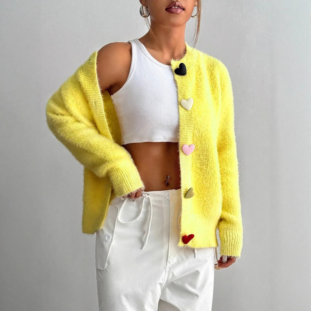 Perrine Fuzzy Knit Cardigan
