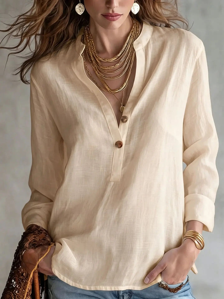 Krista Breathable Linen Blend Blouse
