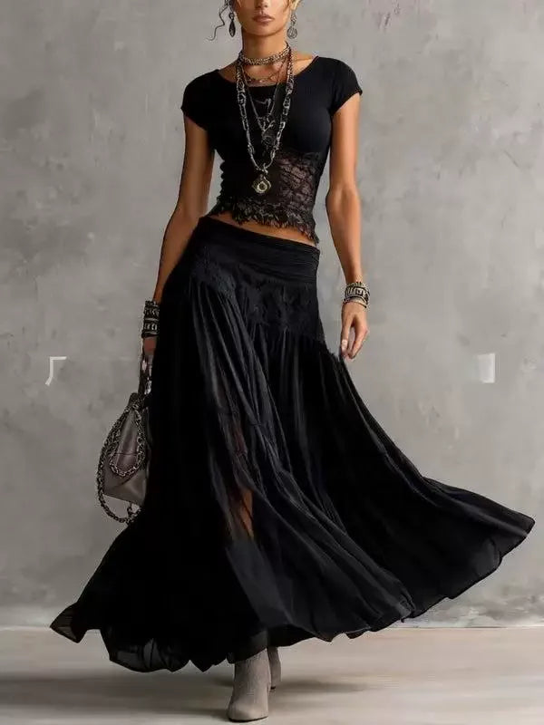 Clara Chiffon Maxi Skirt Set