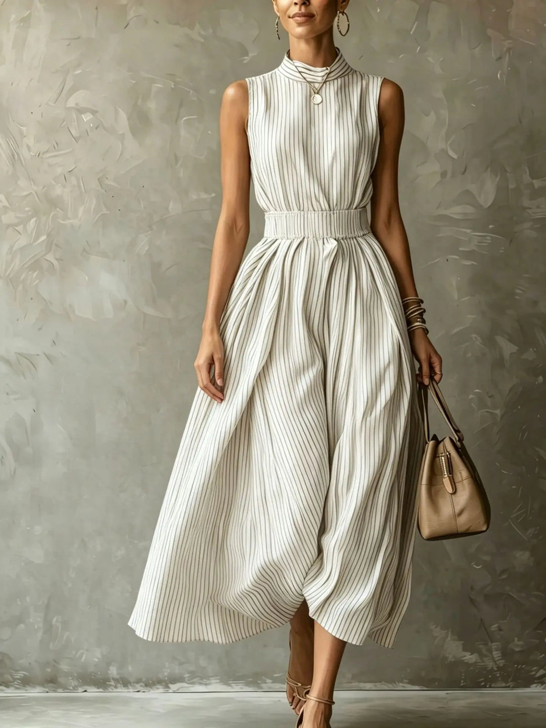 Sophia Elegant Sleeveless Midi Dress