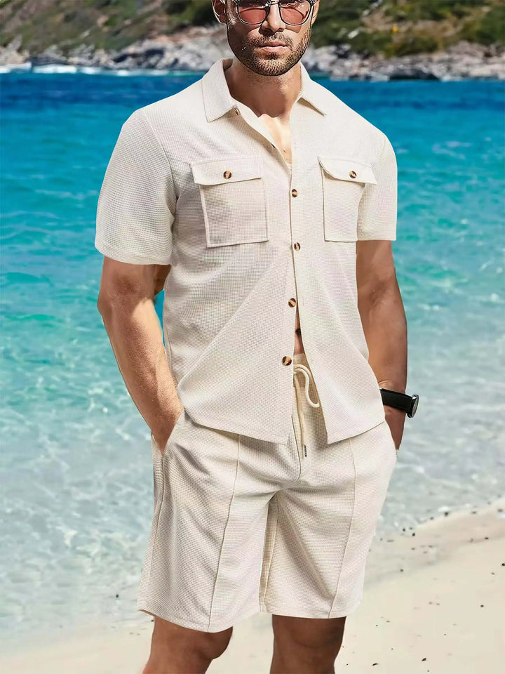 Rowan Waffle Knit Drawstring Shorts Set