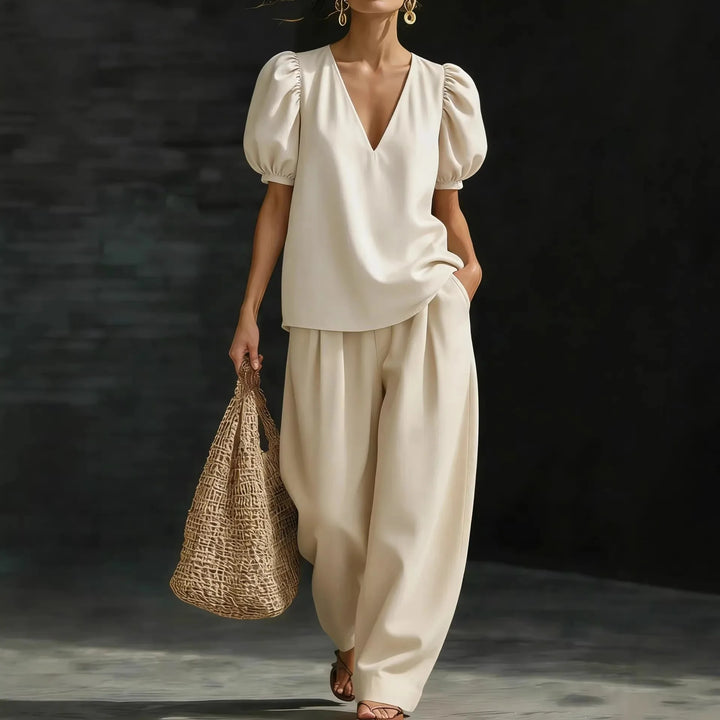 Liora Puff Sleeve Wide Leg Set
