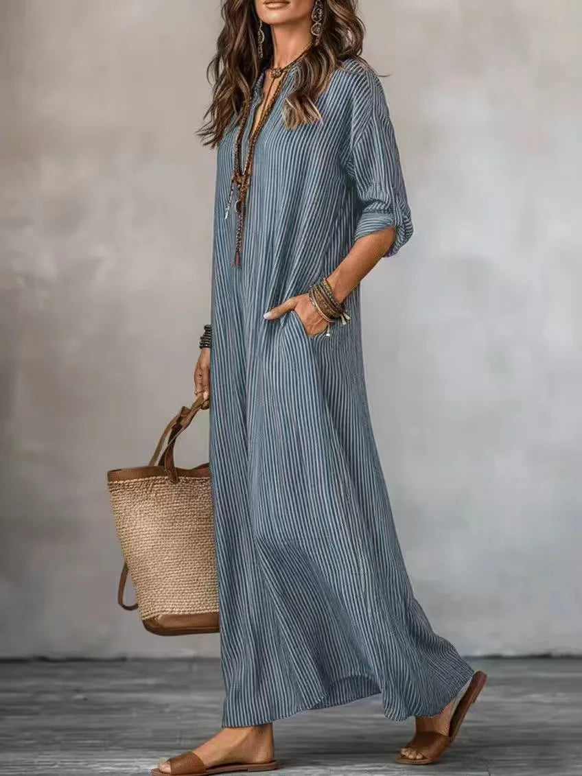 Giselle Relaxed V Neck Maxi Dress