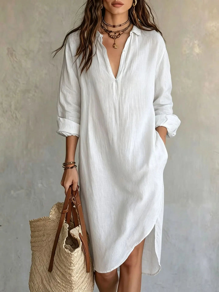Maggie Pocket Midi Shirt Dress