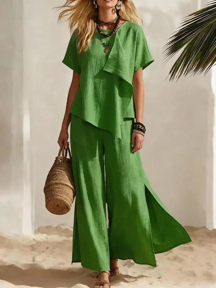 Dorinda Asymmetrical Two-Piece Set