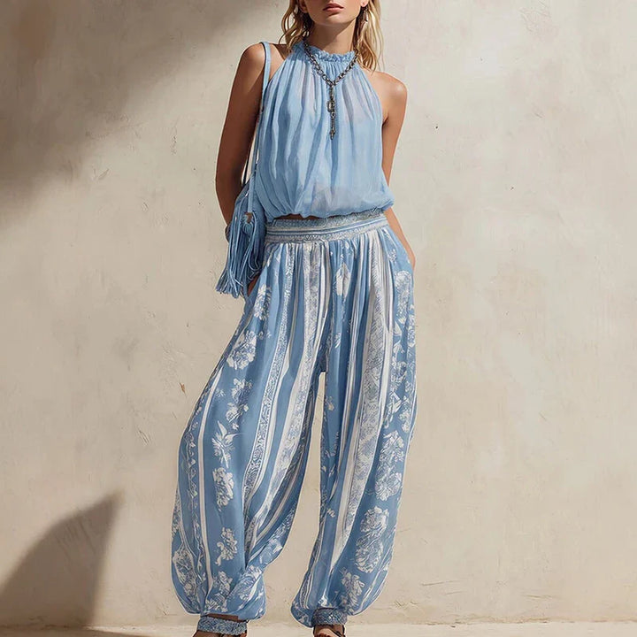 Evelyn Printed Wide Leg Set