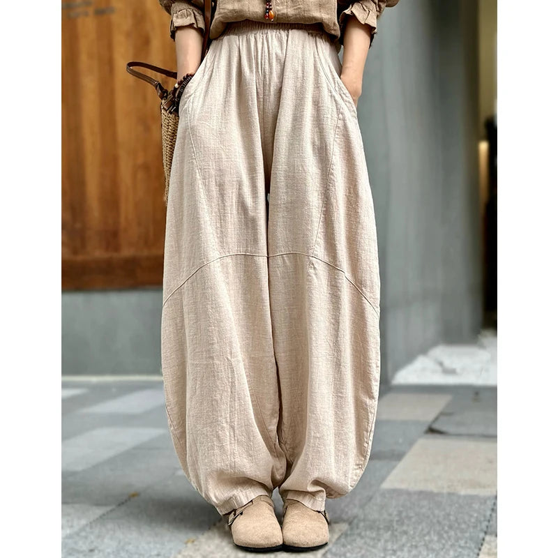 Zia Cotton Linen Wide Leg Pants