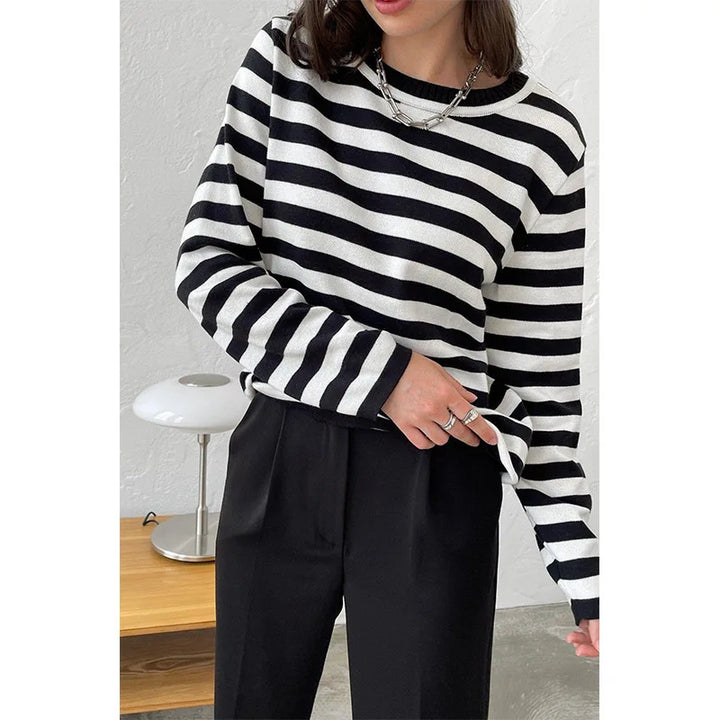 Margot Striped Crew Sweater