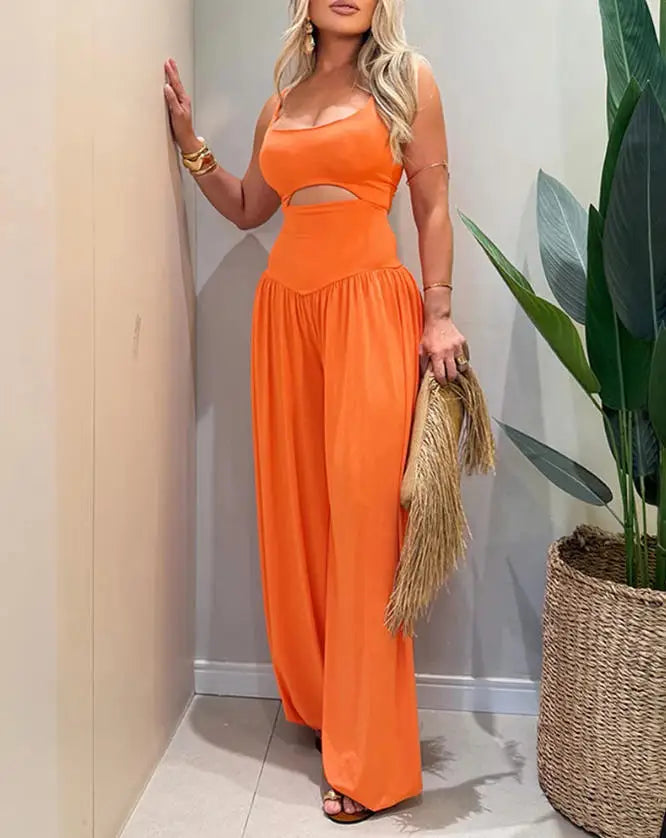 Anika Sleeveless Cut Out Wide Leg Jumpsuit