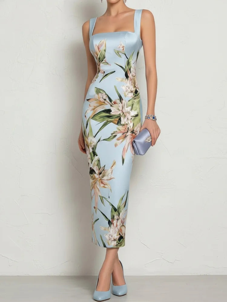 Avalon Elegant Floral Wedding Guest Dress