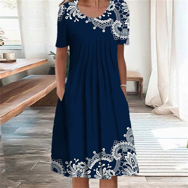 Maris Floral Short Sleeve Midi Dress