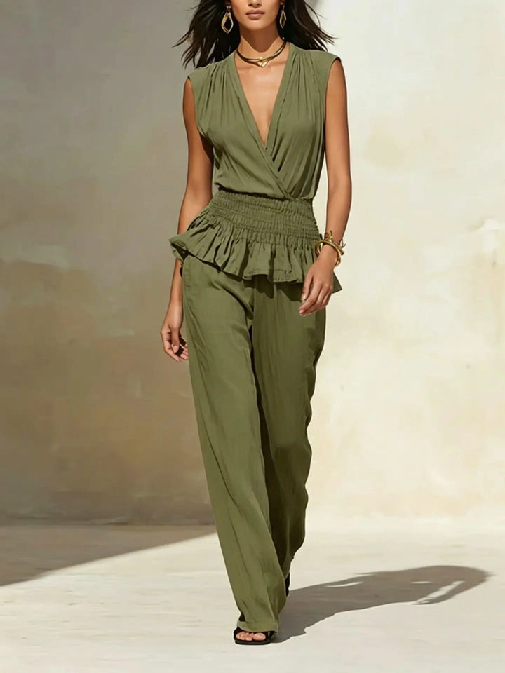 Aya Ruffle Peplum Jumpsuit