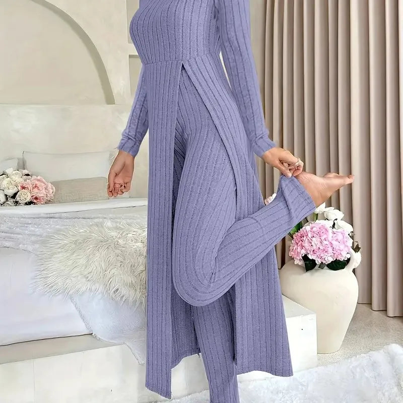 Soraya Ribbed Lounge Two Piece Set