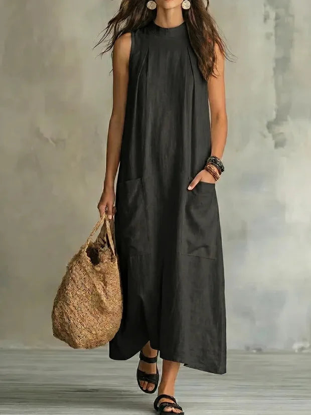 Sofia Sleeveless Pocket Maxi Dress