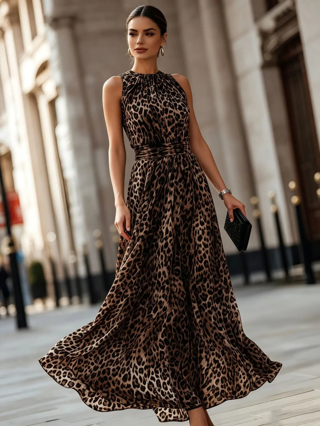 Gemma Leopard Flare Dress