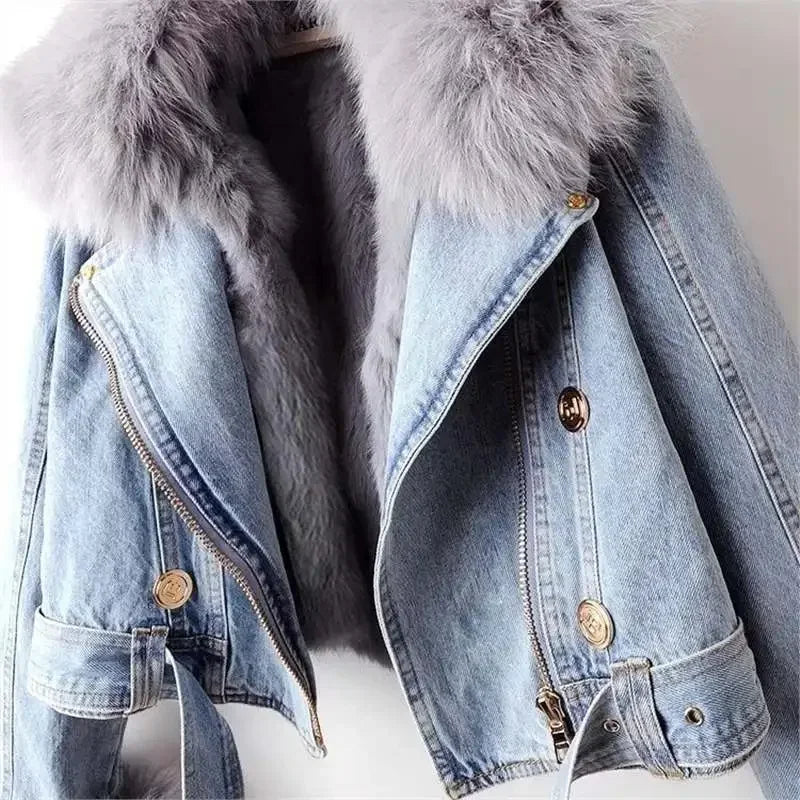 Danica Faux Fur Denim Jacket
