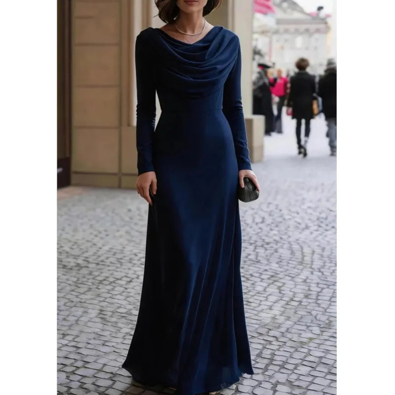 Amara Draped Neckline Maxi Dress