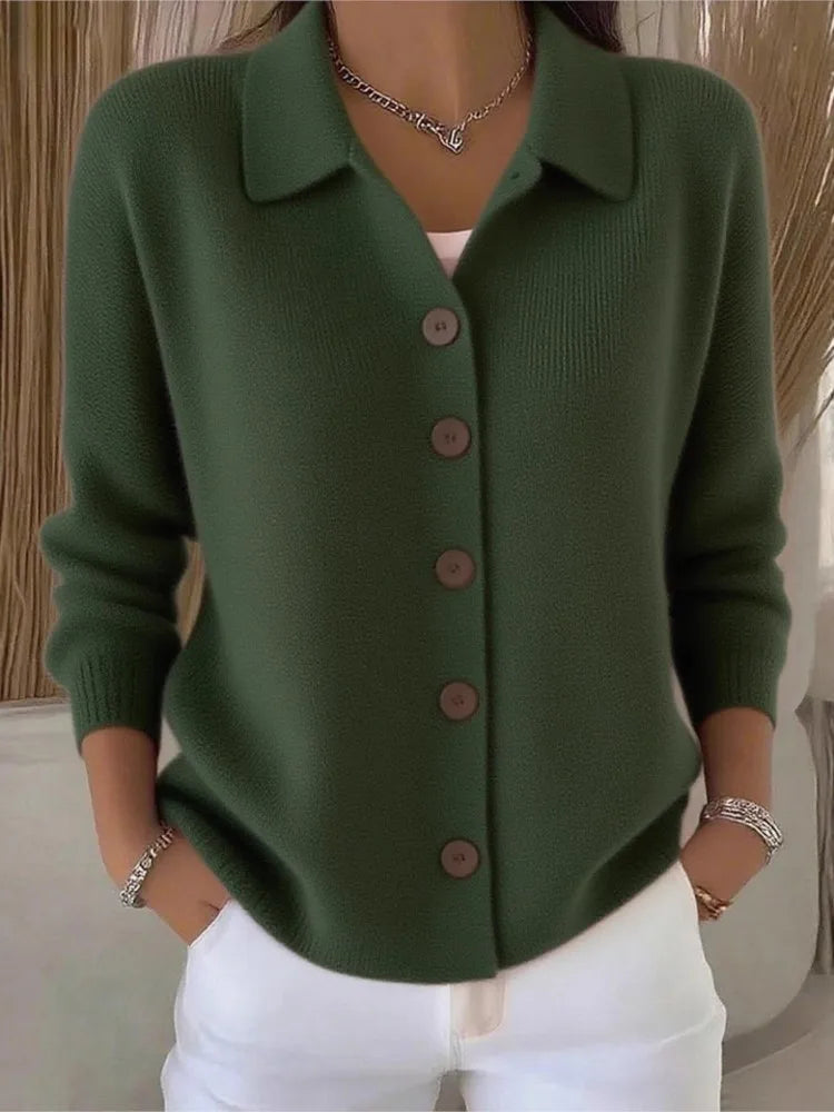 Natasha Collared Knit Cardigan