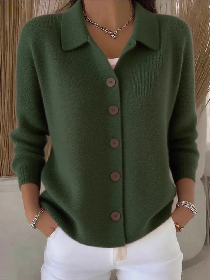 Natasha Collared Knit Cardigan