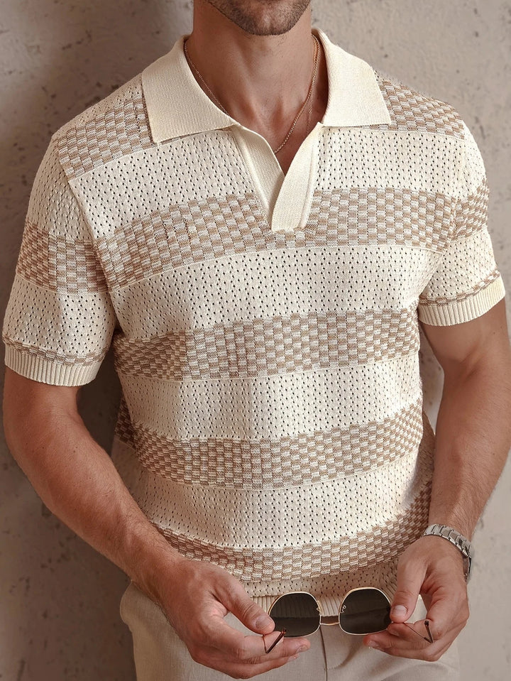 Tom Striped Knit Polo Shirt