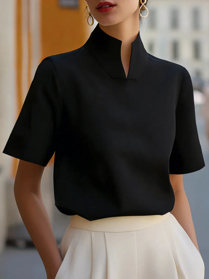 Evanie Structured Stand Collar Blouse