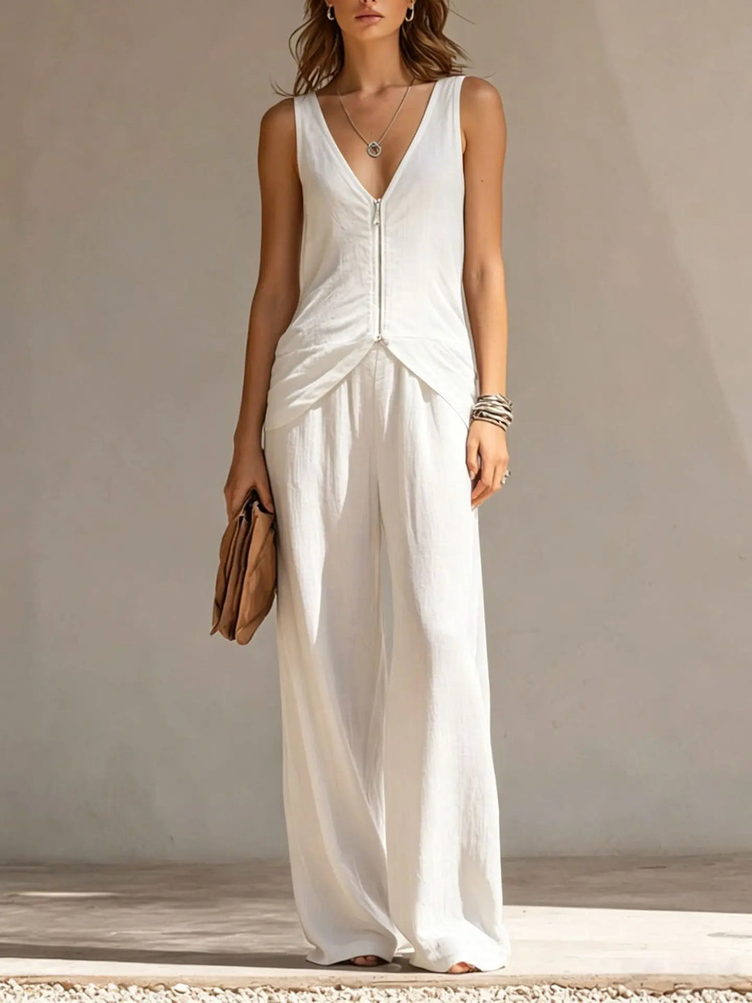Angelique Zip Front Trouser Set