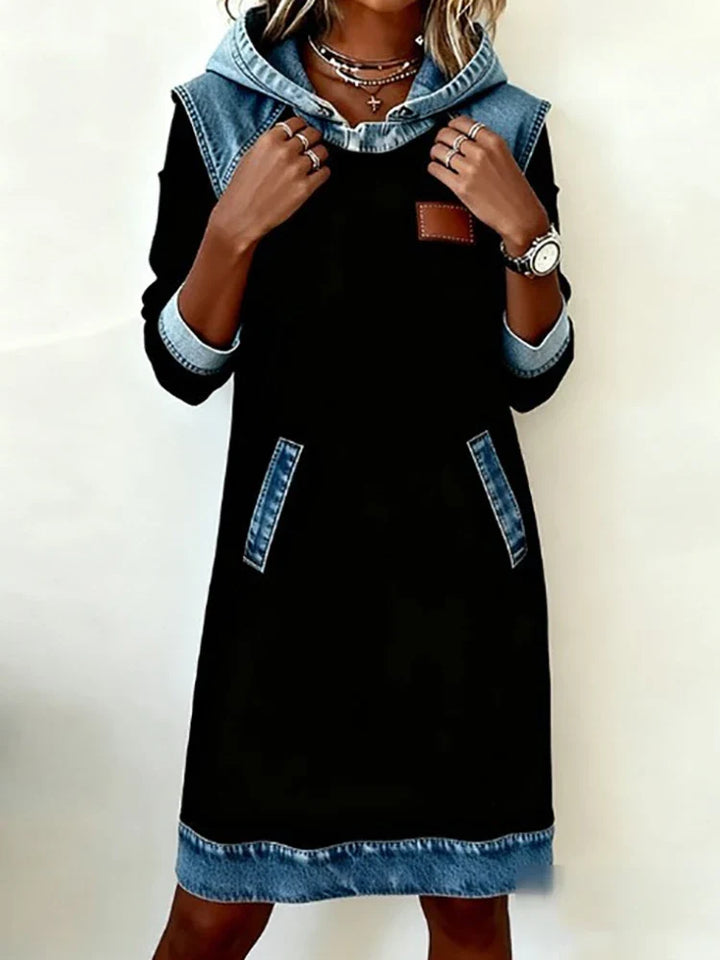 Sierra Patchwork Denim Maxi Dress