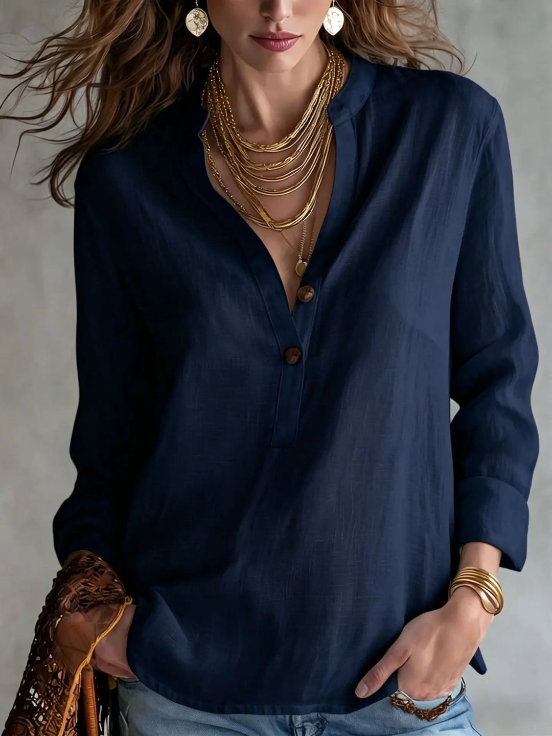 Krista Breathable Linen Blend Blouse