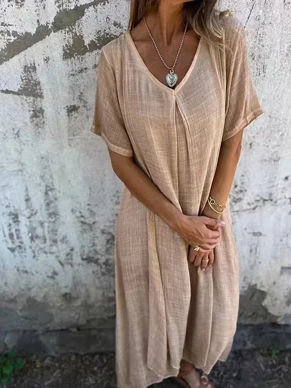 Heidi Casual V Neck Maxi Dress