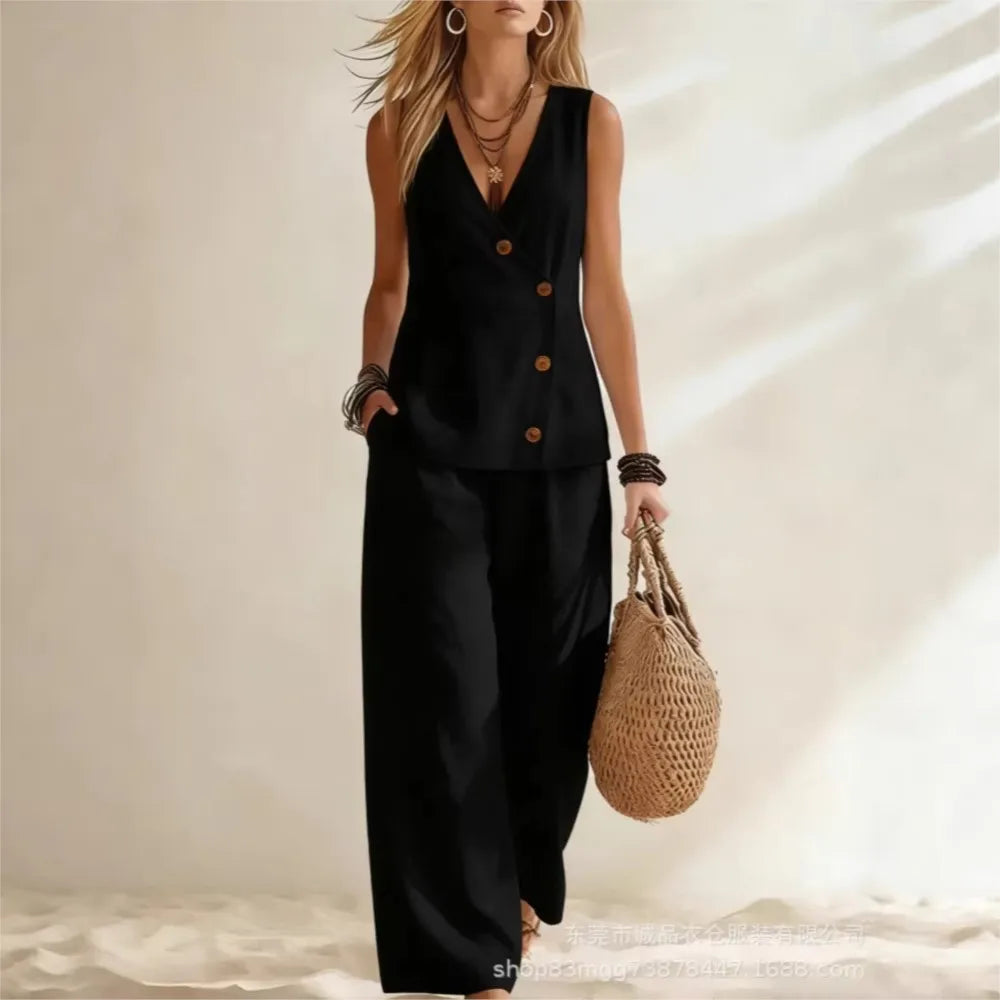 Carina Button Down Matching Set