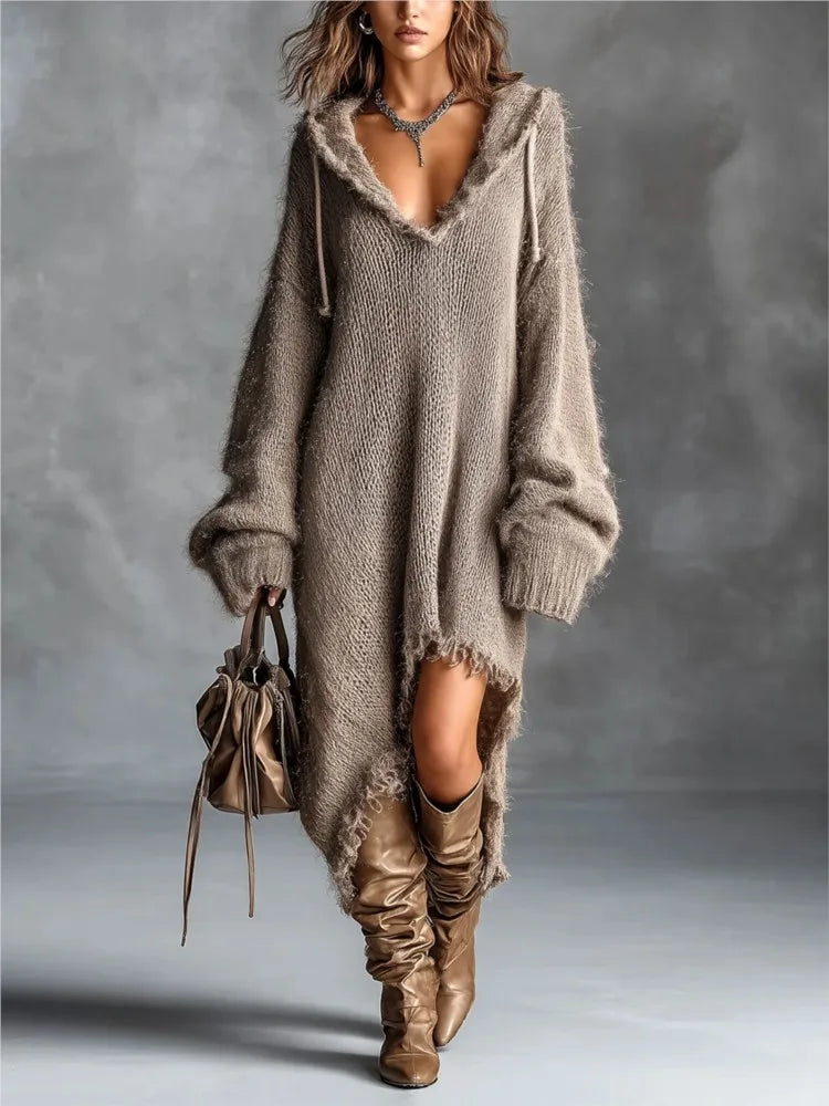 Marguerite Hooded Sweater Dress