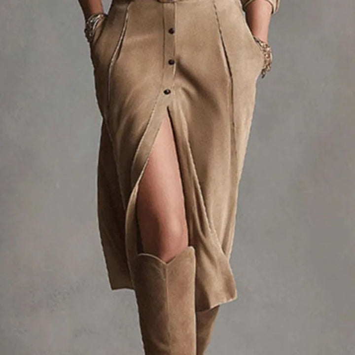 Louise French Suede Midi Dress