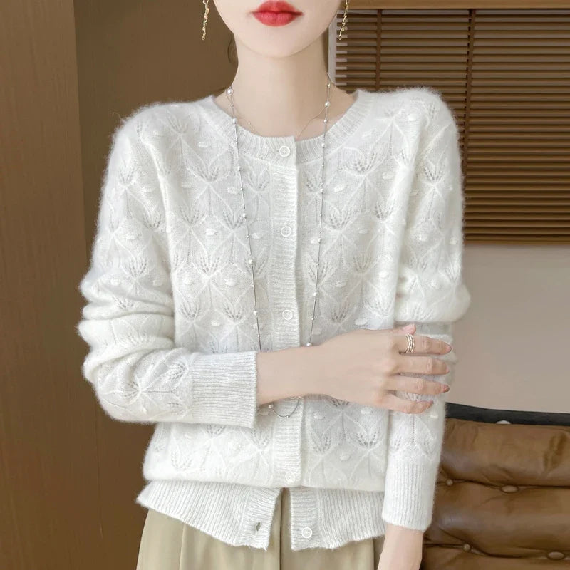 Alessandra Jacquard Knit Cardigan