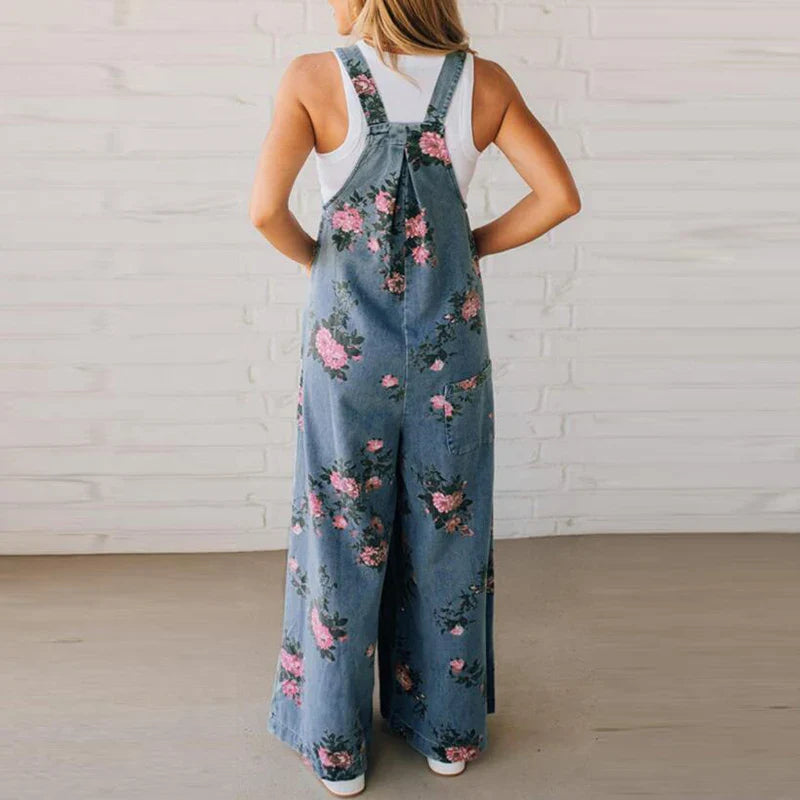 Corielle Elegant Floral Wide Leg Jumpsuit