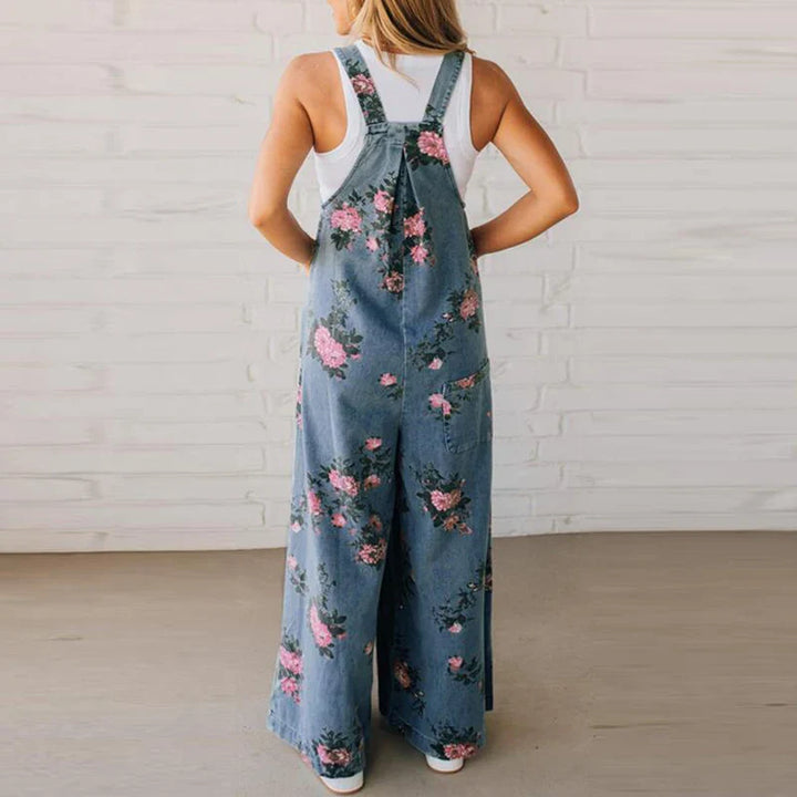 Corielle Elegant Floral Wide Leg Jumpsuit