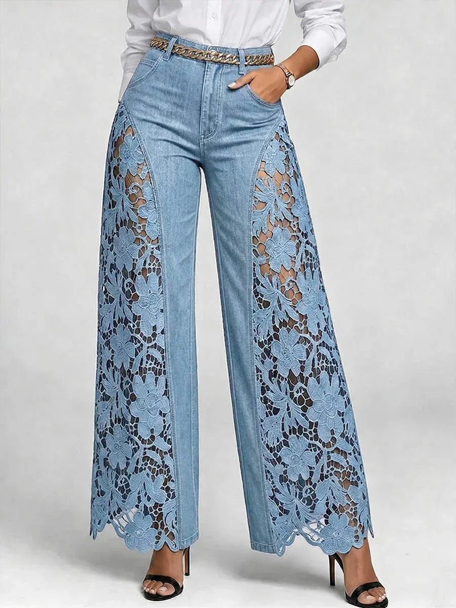 Katelynn Floral Lace Wide Leg Pants