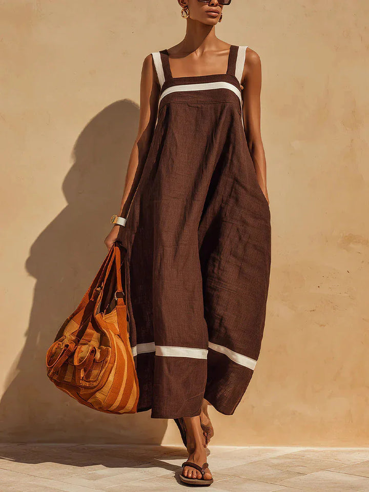 Livia Breathable Linen Slip Midi Dress