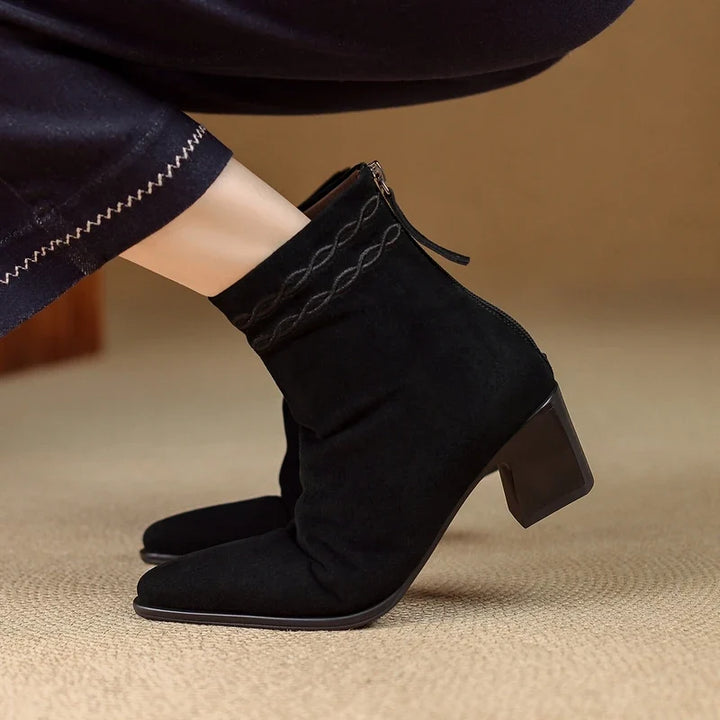 Thalia Square Toe Ankle Boots