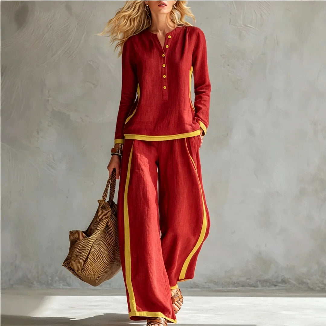 Lilliana Contrast Linen Set